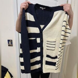 Alex Mill Striped Navy and Cream Women's Sweater